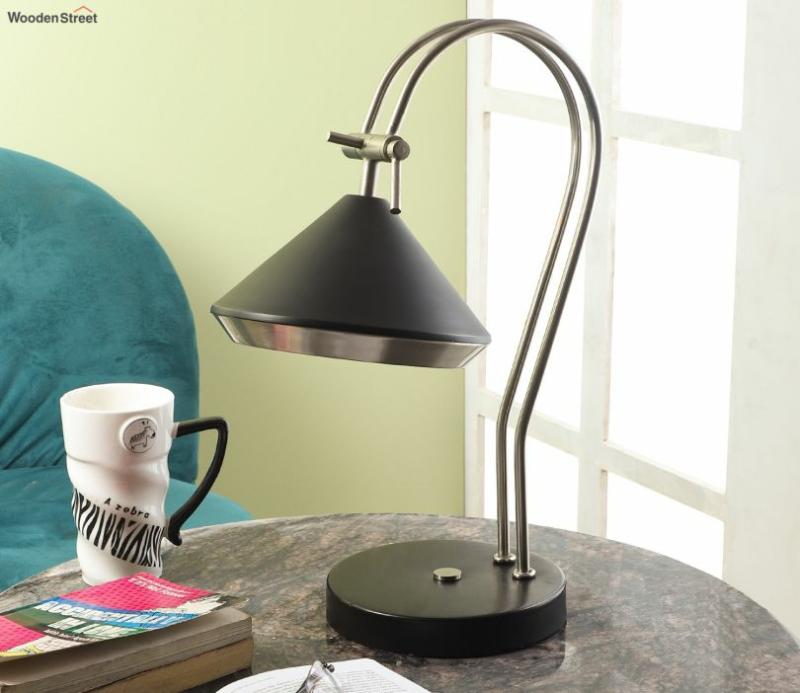 Black And Nickel Finish Shelby Adjustable Table Lamp Lamps