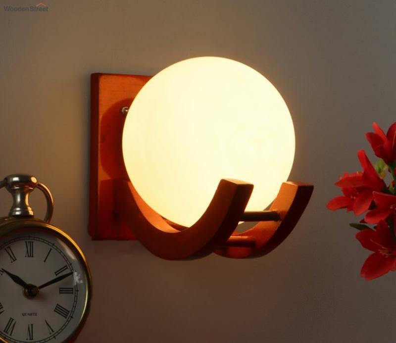 Brown Colour Circle Shape Wall Light Lamps & Lighting