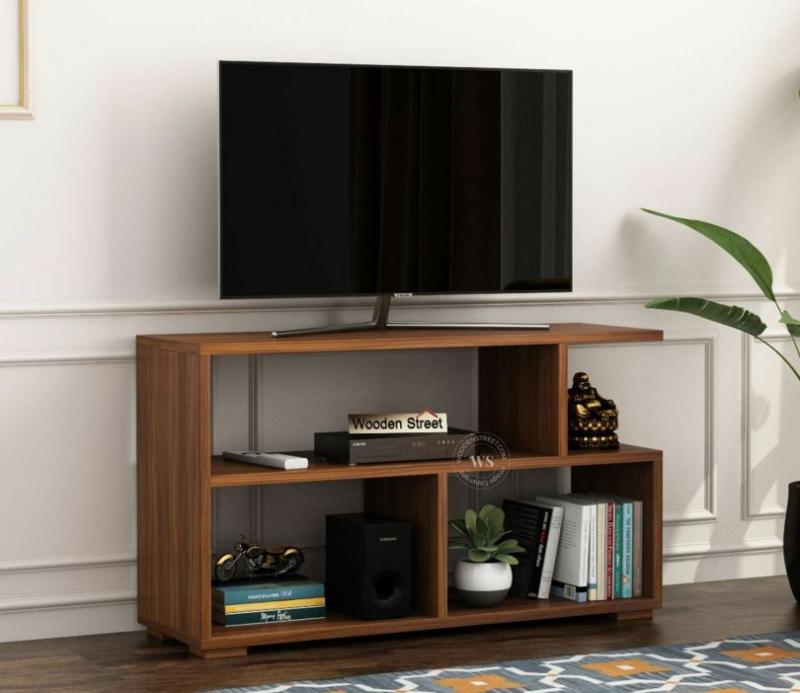 Fortune Engineered Wood Tv Unit With Open Storage (Exotic Teak Finish) Living Storage