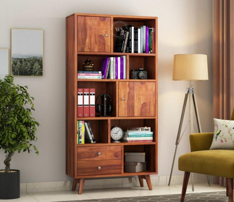 Javier Book Shelves (Honey Finish) Bedroom Storage