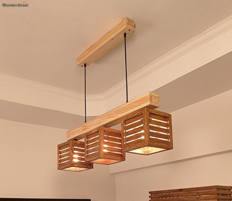 Lyon Brown And Beige Wooden Series Hanging Light Kitchen Lights