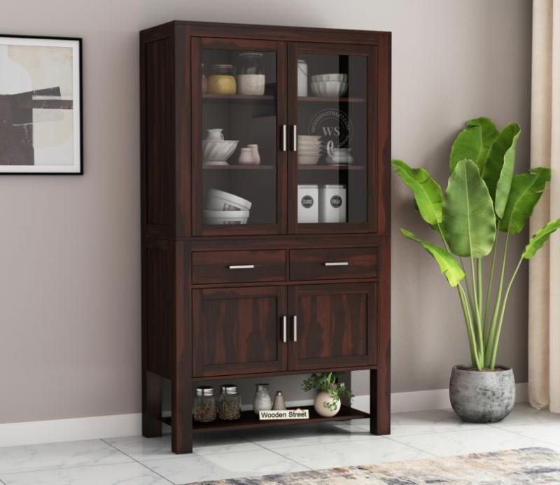 Maglory Kitchen Cabinet (Walnut Finish) Hutch Cabinets