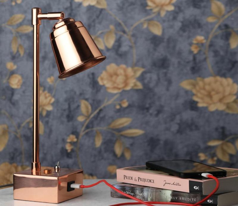 Rose Gold Steel Adjustable Study Lamp Lamps